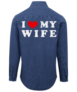 Alternative view of I LOve My Wife Denim Shirt Back