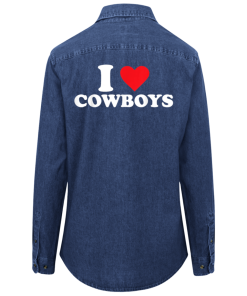 Alternative view of I Love Cowboys Denim Shirt Women