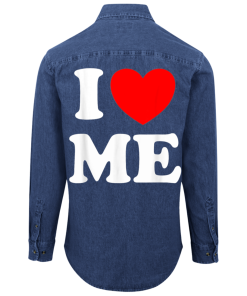 Alternative view of I Love My Unisex Denim Shirt on Back