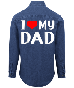 Alternative view of I LOVE My Dad Unisex Denim Shirt Back