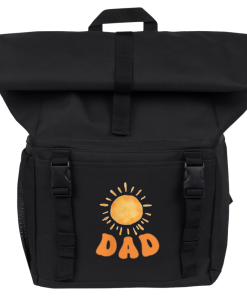 One Happy Dad of The Birthday Around the Sun 18-Can Roll-Top Backpack Cooler