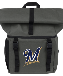 Alternative view of Milwaukee Brewers 18-Can Roll-Top Backpack Cooler