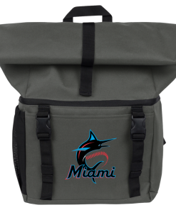 Alternative view of Miami Marlins 18-Can Roll-Top Backpack Cooler
