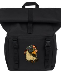 Patriotic Eagle 18-Can Roll-Top Backpack Cooler