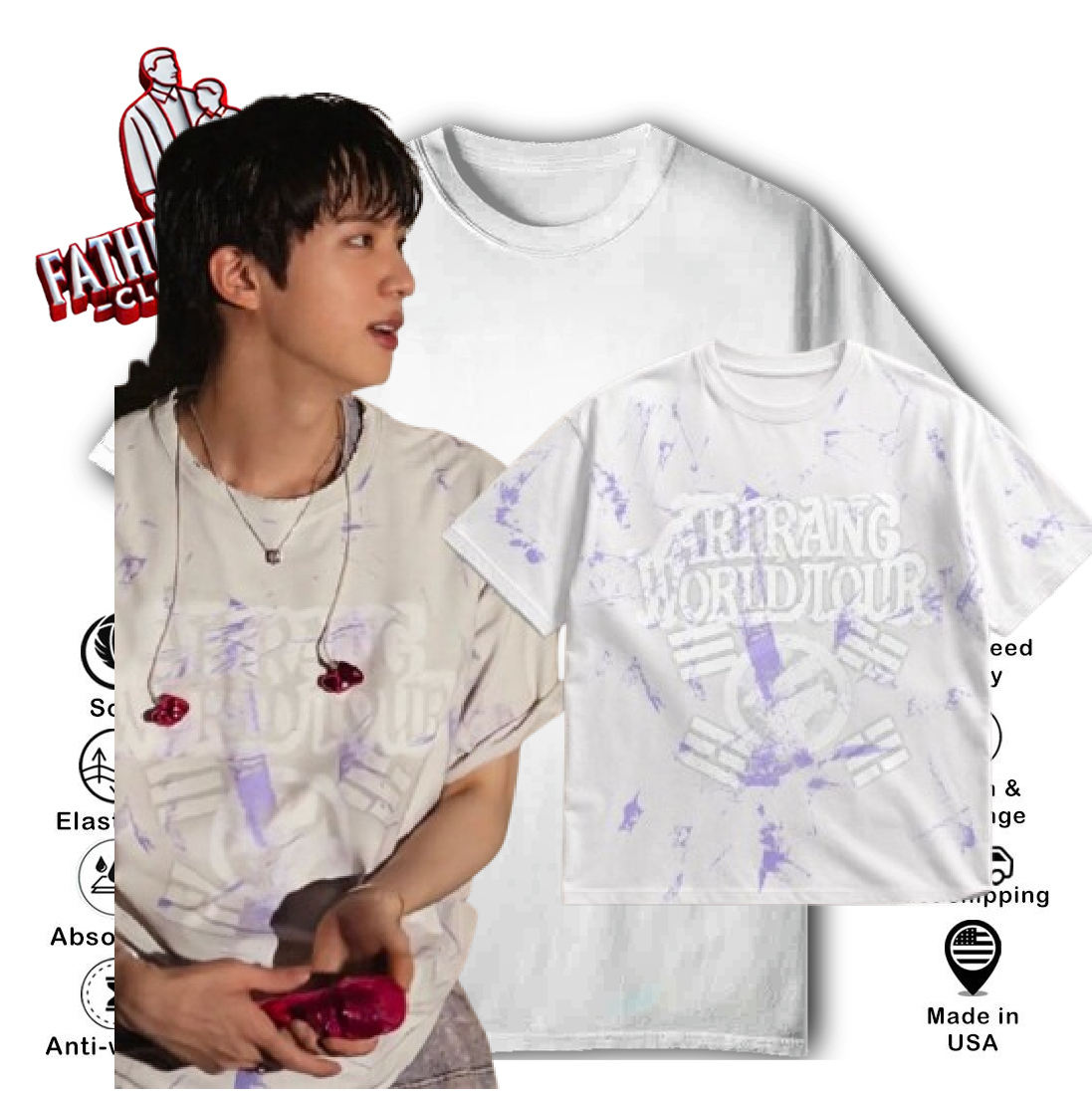 BTS Jin Arang World Tour 2026 Logo White Shirt