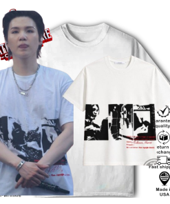 BTS Min Yoongi Suga Givenchy White Graphic Shirt