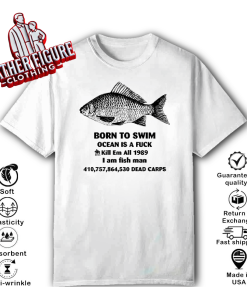 Alternative view of Born To Swim Ocean Is A Fuck Shirt Kill Em All 1989 I Am Fish Man Tank Top
