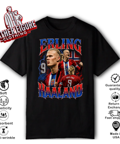 Alternative view of Erling Haaland Norway Soccer T Shirt
