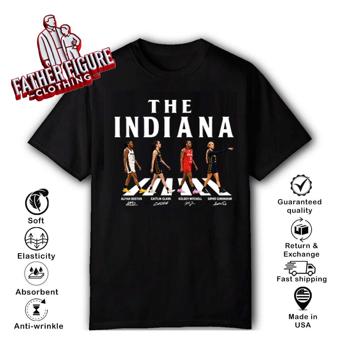 Indiana Fever Abbey Road Caitlin Clark Aliyah Boston Kelsey Mitchell Sophie Cunningham Shirt