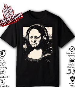 Mona Lisa Headphones Annoyed T Shirt