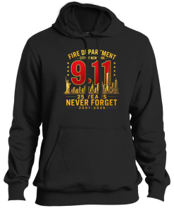 Alternative view of Fire Department City Of New York 9 11 25 Year Never Forget T Shirt
