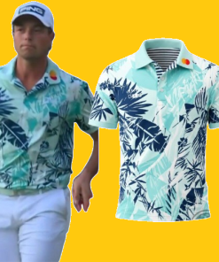 PGA Travelers Championship Final Round Viktor Hovland Polo Shirt Today